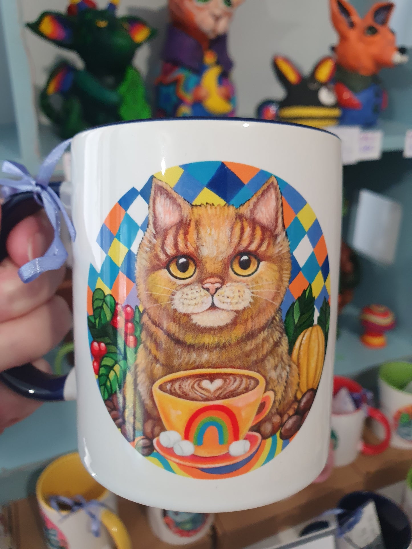Cafe Cat Mug - Matcha Latte & Mochaccino