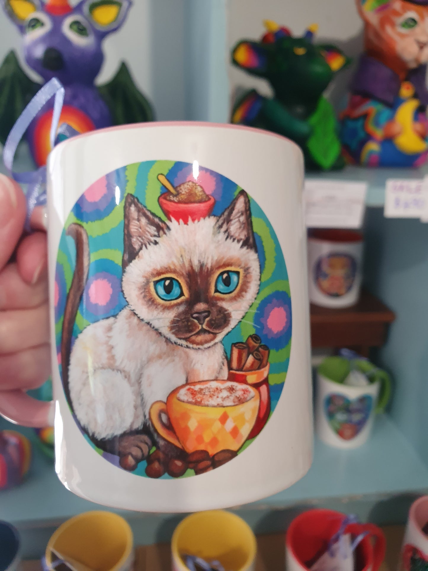 Cafe Cat Mug - Cappuccino & Hot Chocolate