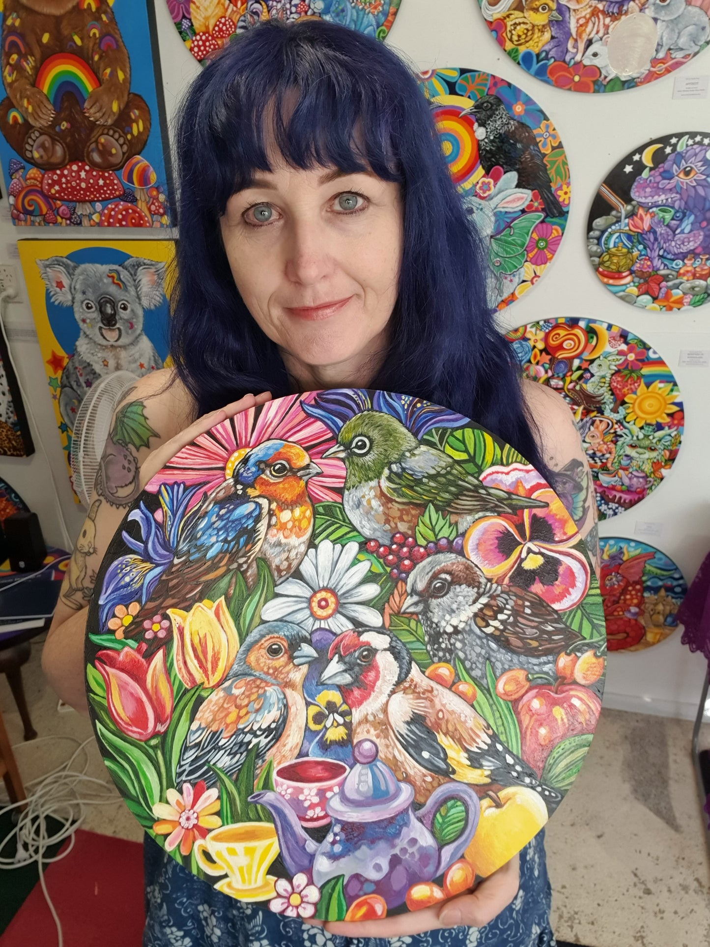 Teatime and Tweetness - original painting