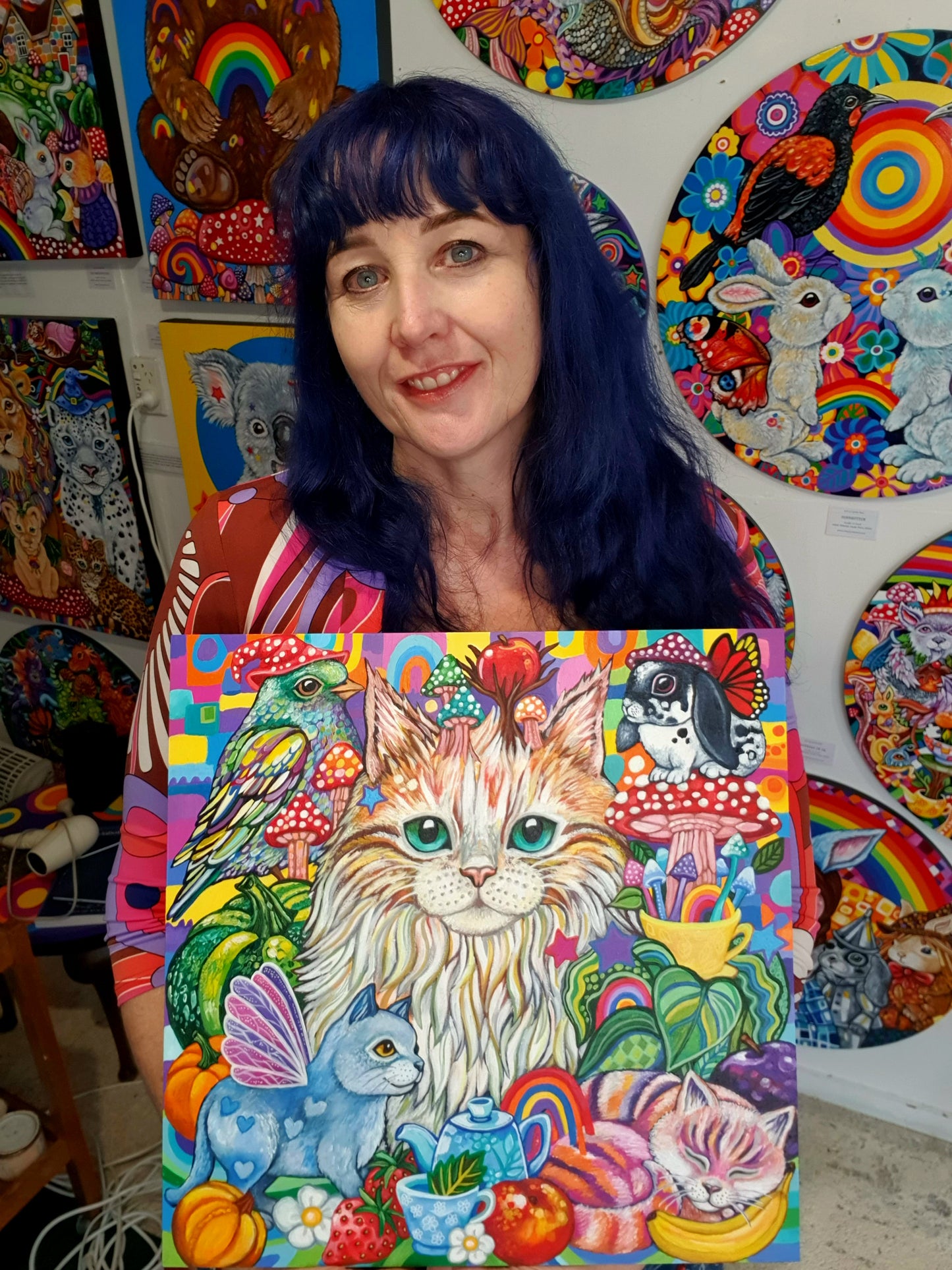 Whimsy and Whiskers - original painting