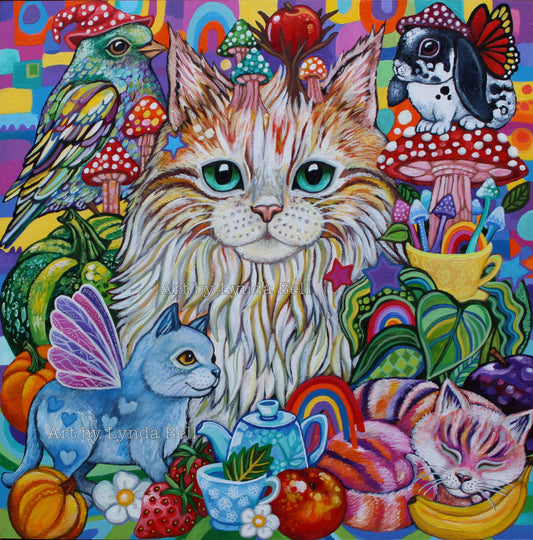 Whimsy and Whiskers - original painting