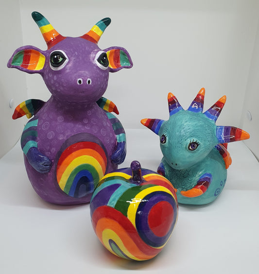 Obie, Orla & the Apple of Eternal Rainbows - Ceramic Sculpture set