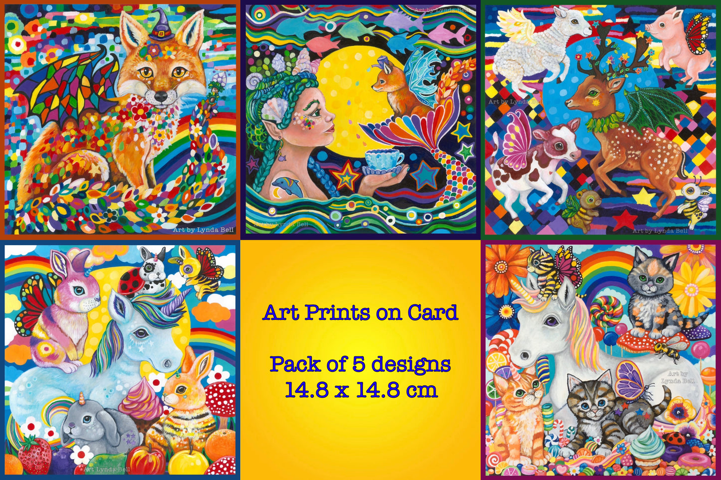 Art Prints on card - smaller size (5 pack)