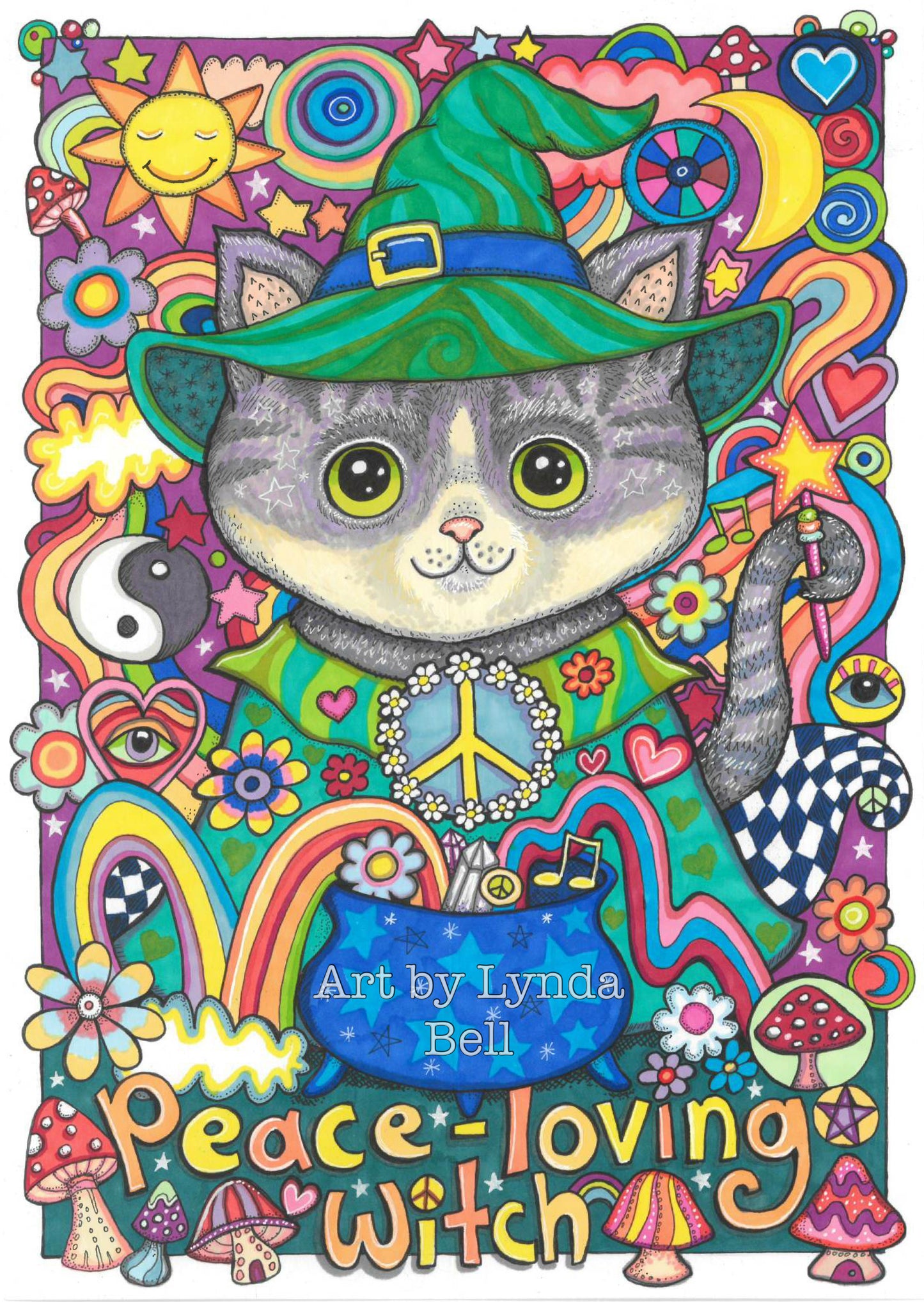 Peace-Loving Witch - original illustration