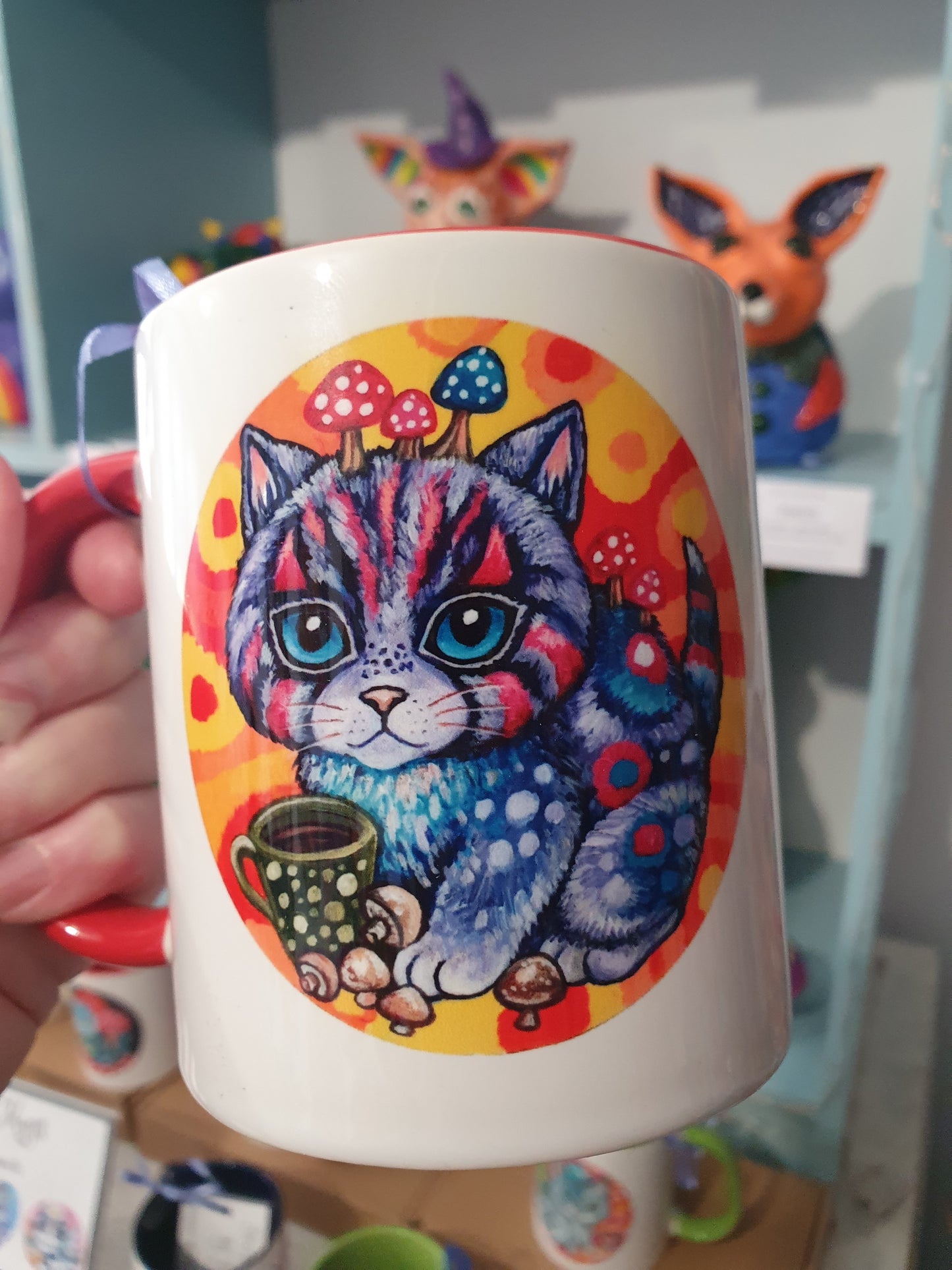 Cafe Cats Mug - Berry Smoothie & Mushroom Cacao