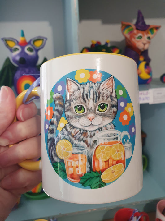 Cafe Cats Mug - Iced Tea & Chamomile Tea