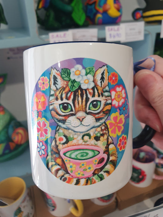 Cafe Cat Mug - Matcha Latte & Mochaccino